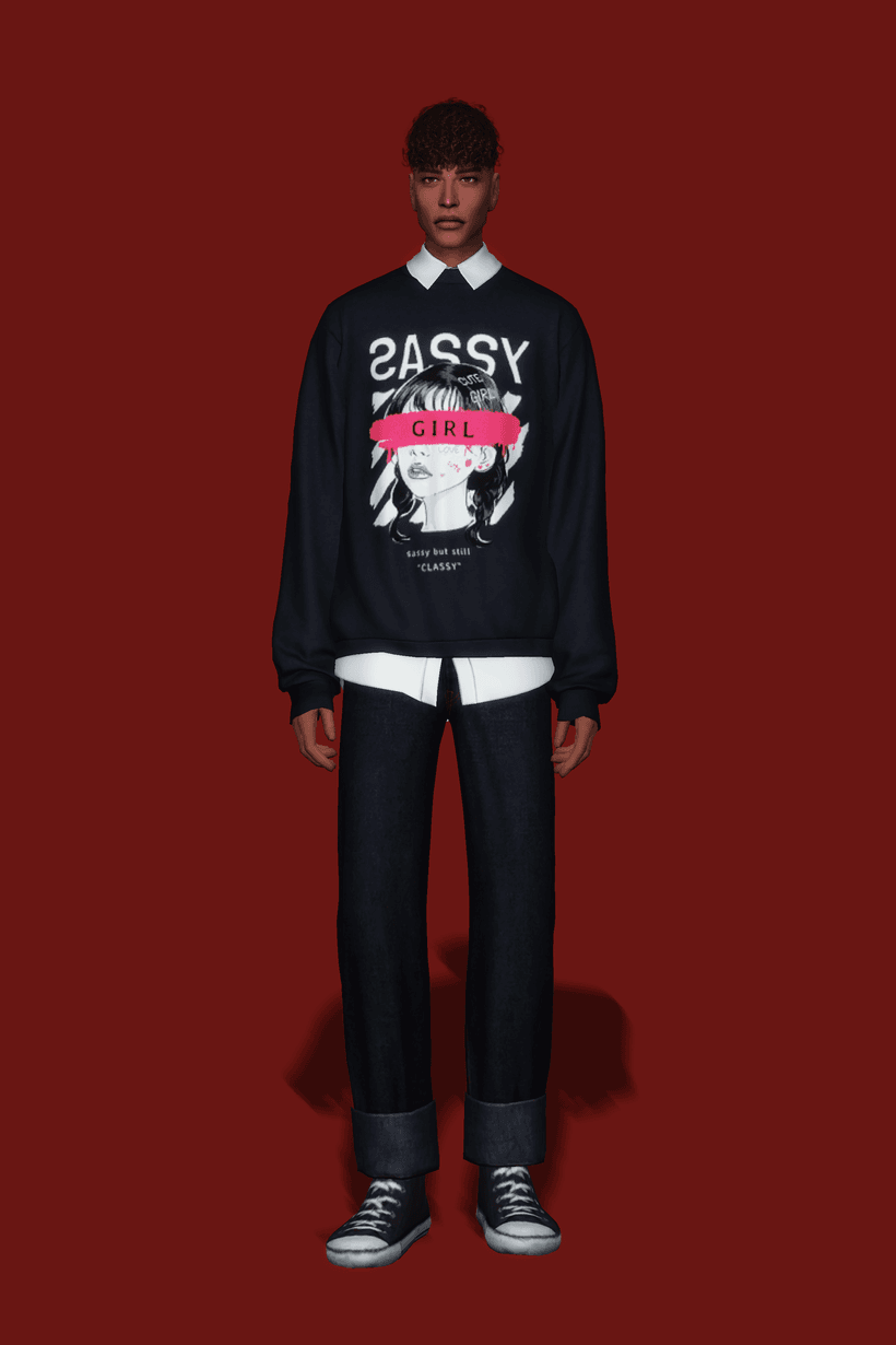 Галерея мода Свитшот Sweatshirt w Shirt #1